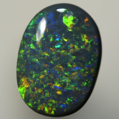 SOLID BLACK OPAL Pinfire pattern with sparkling orange and green
